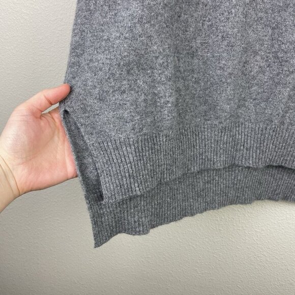 Minnie Rose Women's XS/S Cashmere Turtleneck Tunic Sweater Grey Knit Pullover - Picture 4 of 16